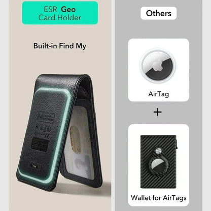 ESR Classic Geo Wallet with Find My Function and RFID Protection, Black, Resealed