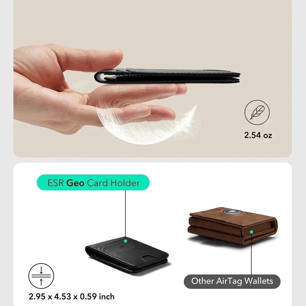 Portfel ESR Classic Geo z funkcją Find My i ochroną RFID, Brązowy