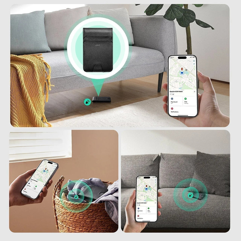 Portfel ESR Classic Geo z funkcją Find My i ochroną RFID, Brązowy