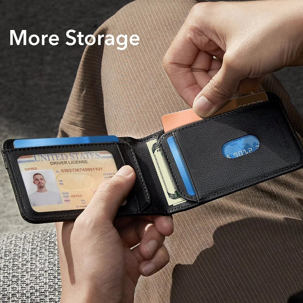 Portfel ESR Classic Geo z funkcją Find My i ochroną RFID, Brązowy