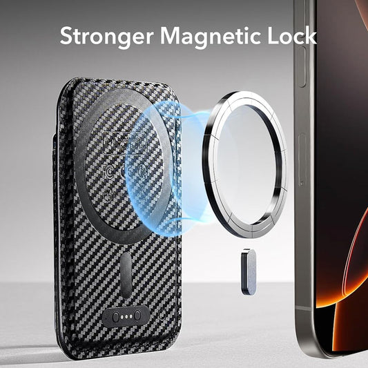 Portfel Magsafe, ESR, Classic Geo Carbon, Czarny