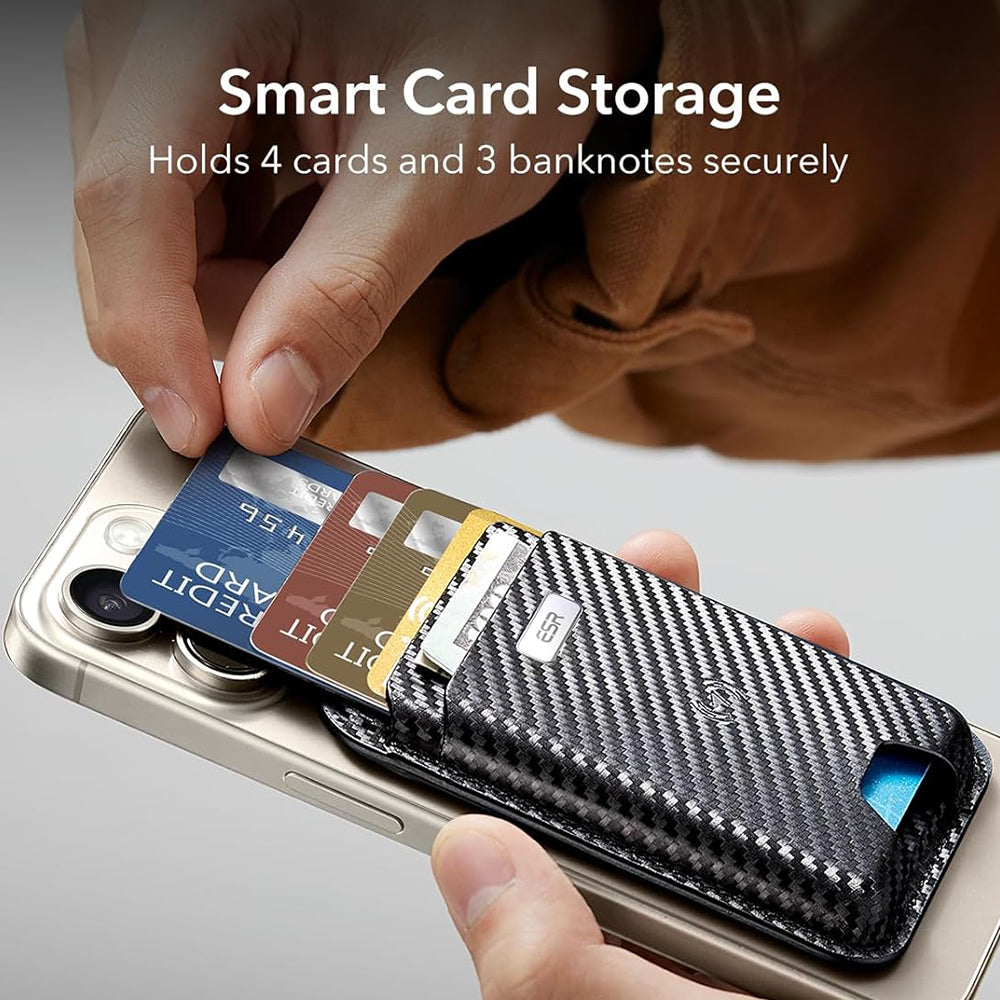 Portfel Magsafe, ESR, Classic Geo Carbon, Czarny