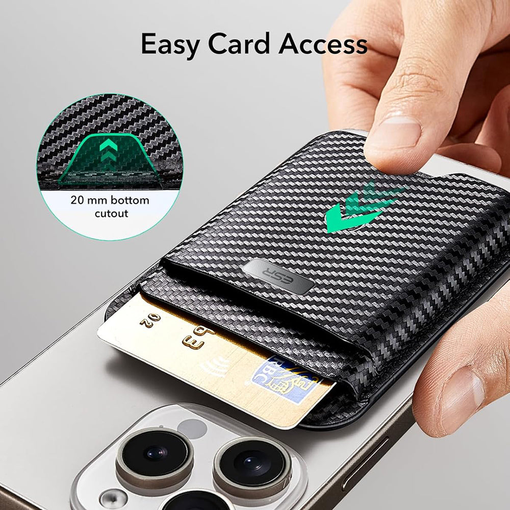 Portfel Magsafe, ESR, Classic Geo Carbon, Czarny