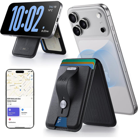 Portfel MagSafe, ESR, Find my Wallet, Czarny