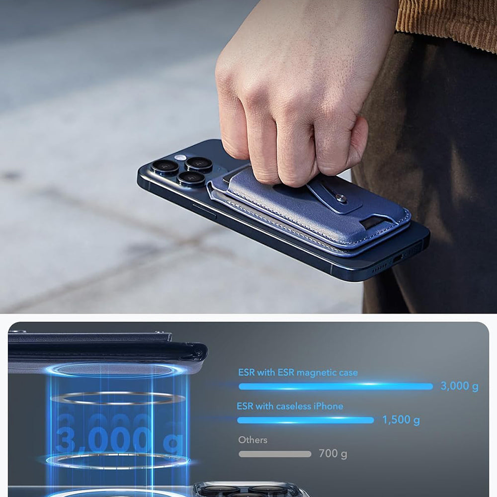 Portfel Magsafe, ESR, Find my Wallet, Granatowy