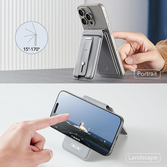 Portfel Magsafe, ESR, Find my Wallet, Szary