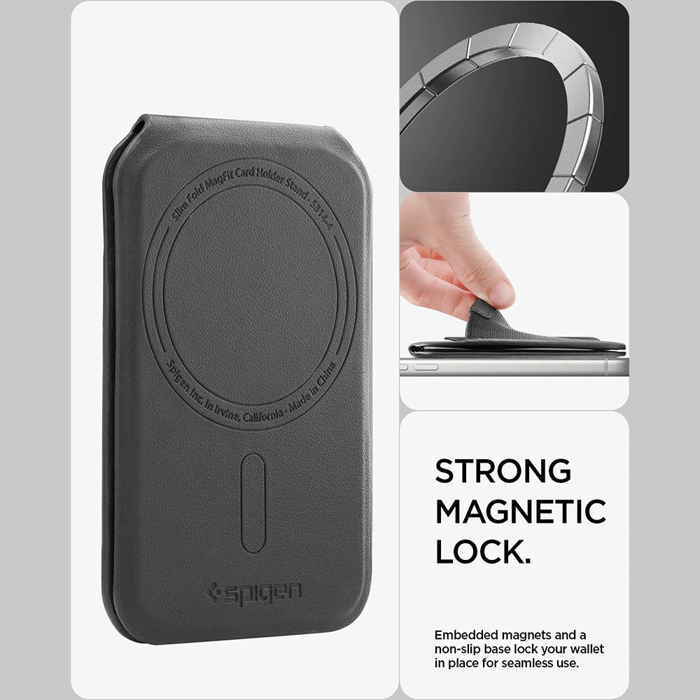 MagSafe Wallet, Spigen, Slim Fold Tripod S314-4, Black AFA11591