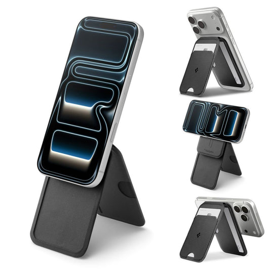 Portfel MagSafe, Spigen, Slim Fold Tripod S314-2, Czarny