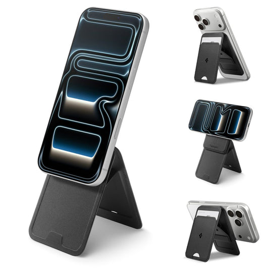 Portfel MagSafe, Spigen, Slim Fold Tripod S314-3, Czarny