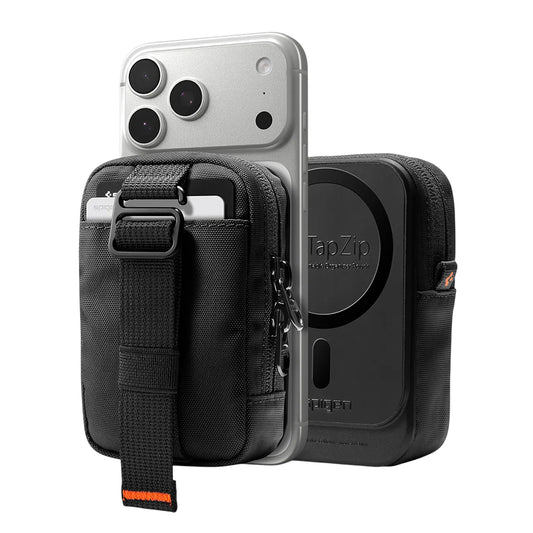 Portfel MagSafe, Spigen, TinTap ZIP MagFit 2, Czarny AFA11564