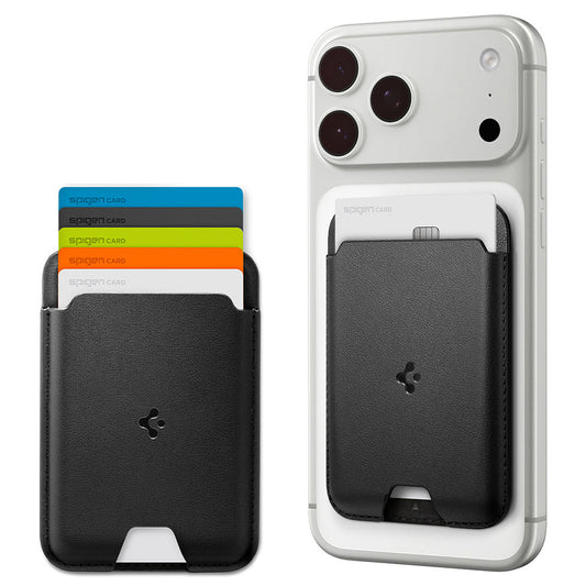 Portfel MagSafe, Spigen, Valentinus MagFit, Czarny AFA11337
