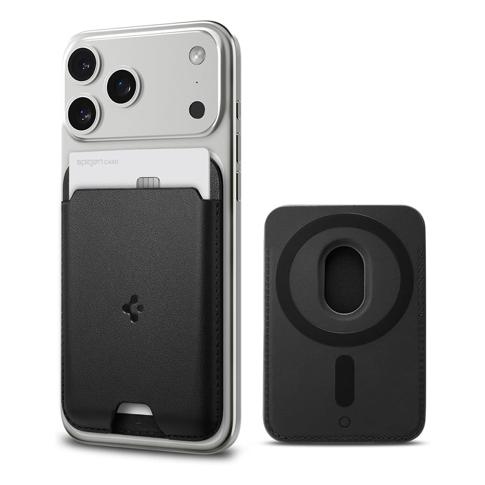Portfel MagSafe, Spigen, Valentinus MagFit 2 Karty, Czarny AMP02284