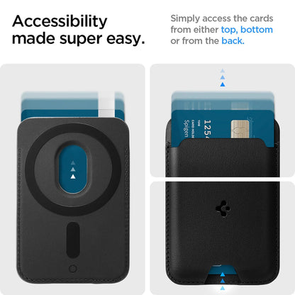 Portfel MagSafe, Spigen, Valentinus MagFit 2 Karty, Czarny AMP02284
