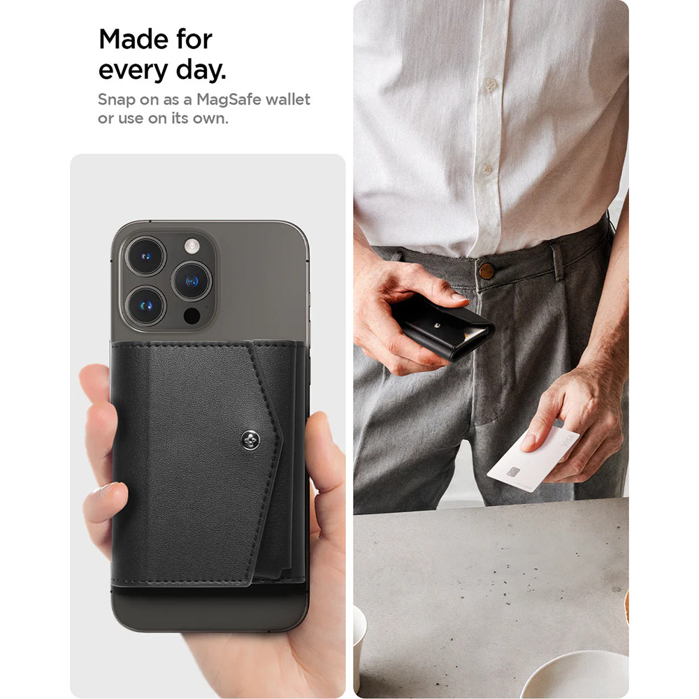 Portfel Magsafe, Spigen, Valentinus Pro, Czarny