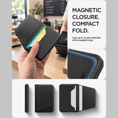 Portfel MagSafe, Spigen, Valentinus S-2 3 Cards, Czarny AFA11978
