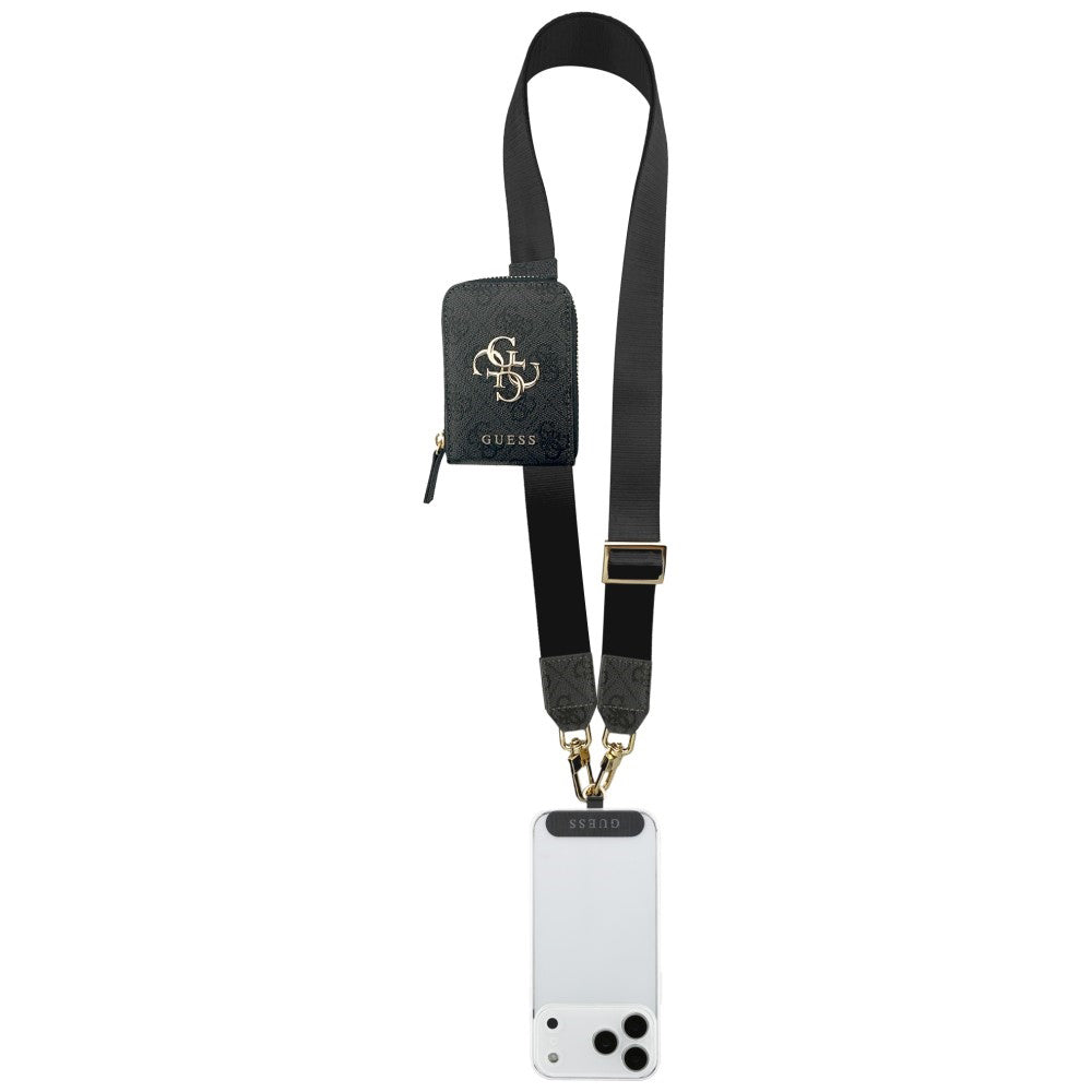Portfel i Smycz na Telefon Guess 4G Metal Logo, Czarny