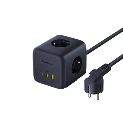 Przedłużacz Baseus EnerFill FA11, 67W, 3.35A, 1 x USB-A - 2 x USB-C - 3 x Schuko, Czarny E00082100123-00