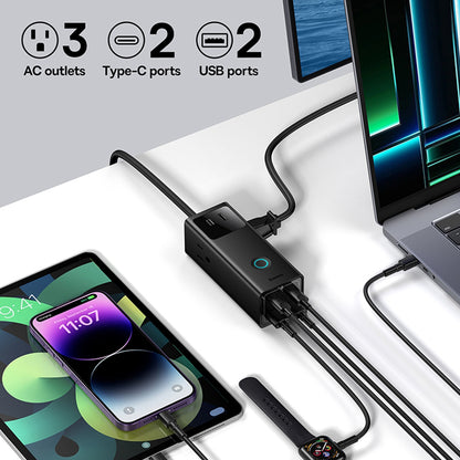 Przedłużacz Baseus PowerCombo US, 3 x Gniazdo, Czarny PSLA020101