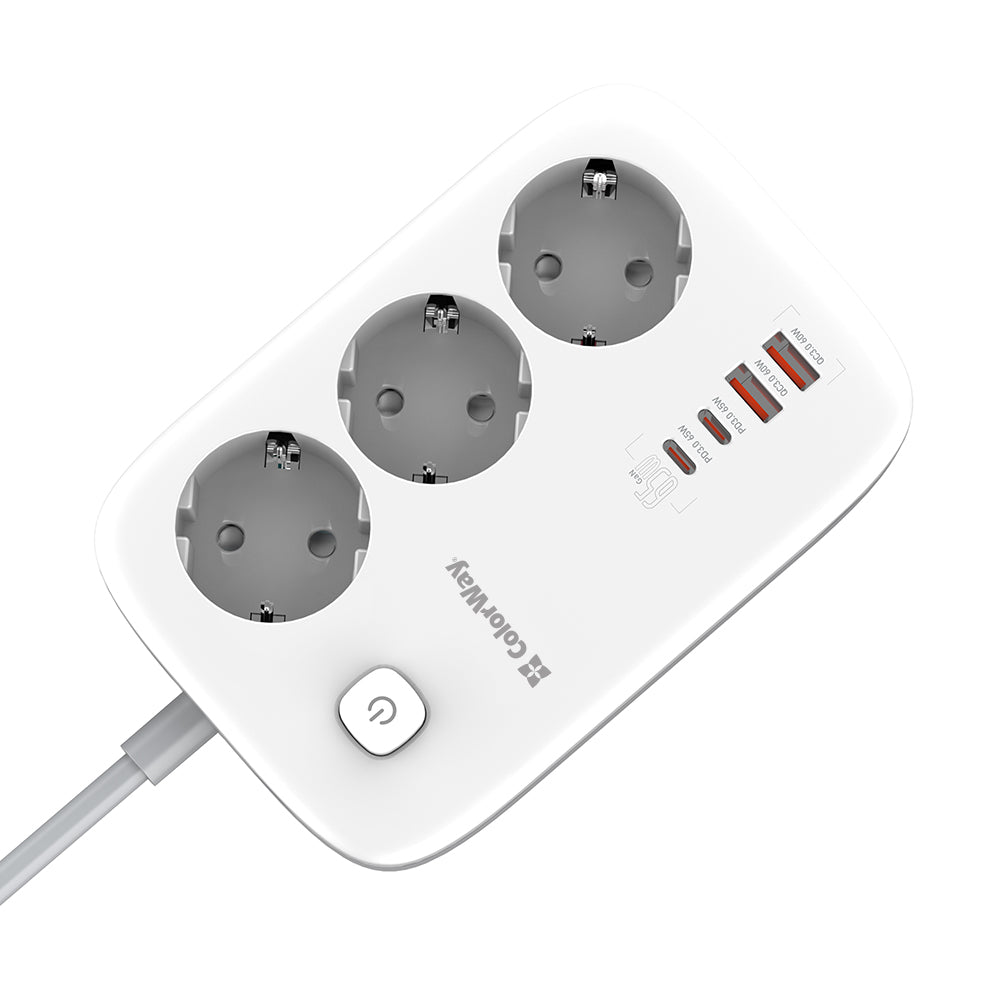 Przedłużacz ColorWay, 3 x Schuko, Biały