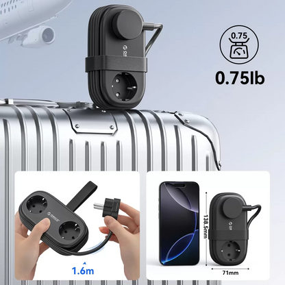 Orico AP3 Extension Cord, 2 x Schuko - 2 x USB-A - 2 x USB-C, Black