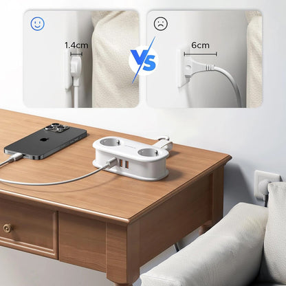 Przedłużacz Orico APP, 2 x Schuko - 2 x USB-A - 1 x USB-C, Biały