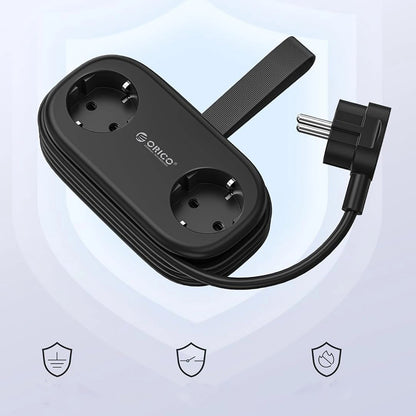 Przedłużacz Orico APP, 2 x Schuko - 2 x USB-A - 1 x USB-C, Czarny