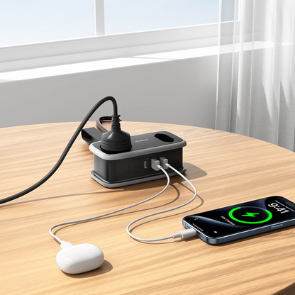 Przedłużacz Orico APP, 2 x Schuko - 2 x USB-A - 1 x USB-C, Czarny Szary