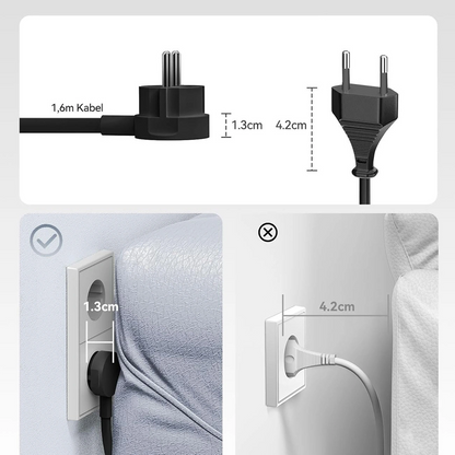 Przedłużacz Orico PDC25, 2 x Schuko - 2 x USB-A - 2 x USB-C, Czarny