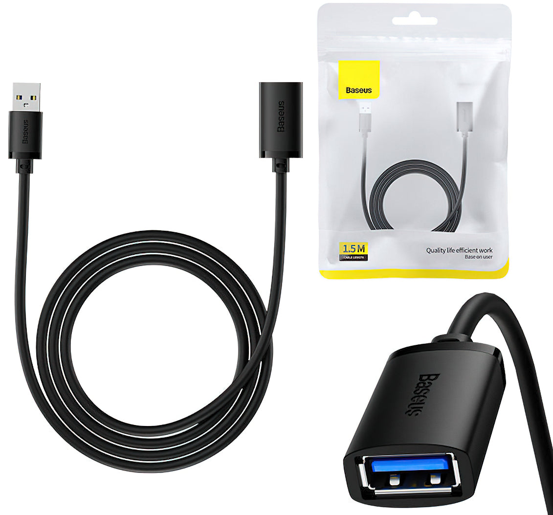 Przedłużacz USB 3.0 Baseus AirJoy Series, 1.5m, Czarny B00631103111-02