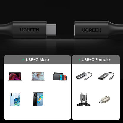 Przedłużacz USB-C UGREEN US353, 1m, Czarny