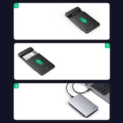 Stojak UGREEN CM300 na dyski HDD / SSD SATA 2,5 cala, USB 3.1, szary 