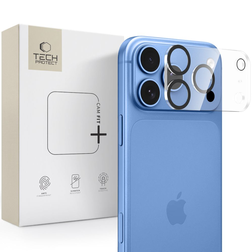 Ramka ochronna na tylną kamerę Tech-Protect Cam Fit+ do Apple iPhone 18 Pro, szkło hartowane, przezroczysta
