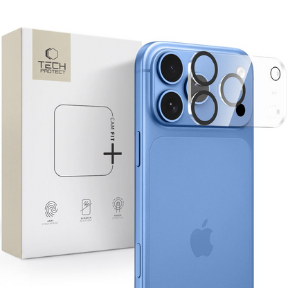Ramka ochronna na tylną kamerę Tech-Protect Cam Fit+ do Apple iPhone 18 Pro, szkło hartowane, przezroczysta