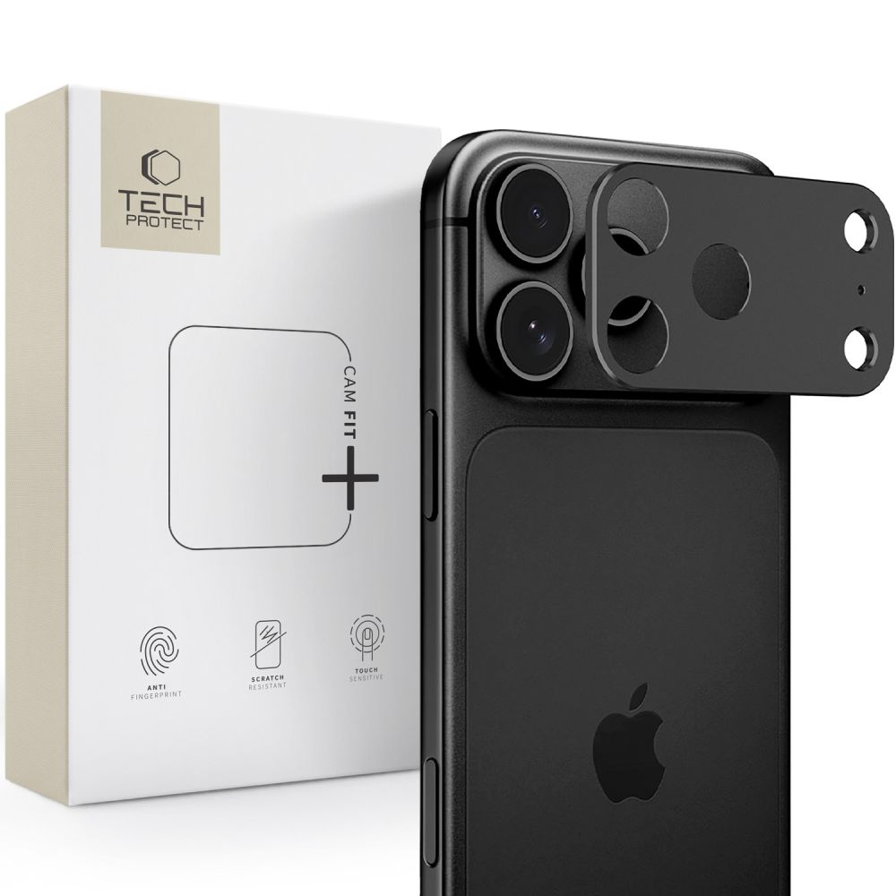 Ramka ochronna na tylną kamerę Tech-Protect Camalloy Fit+ do Apple iPhone 18 Pro, aluminium, czarna