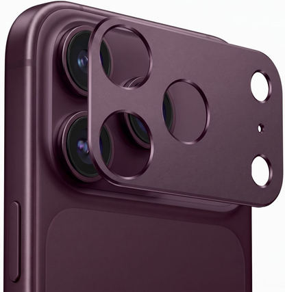 Ramka ochronna na aparat tylny Tech-Protect Camalloy Fit+ do Apple iPhone 18 Pro Max, aluminiowa, bordowa.