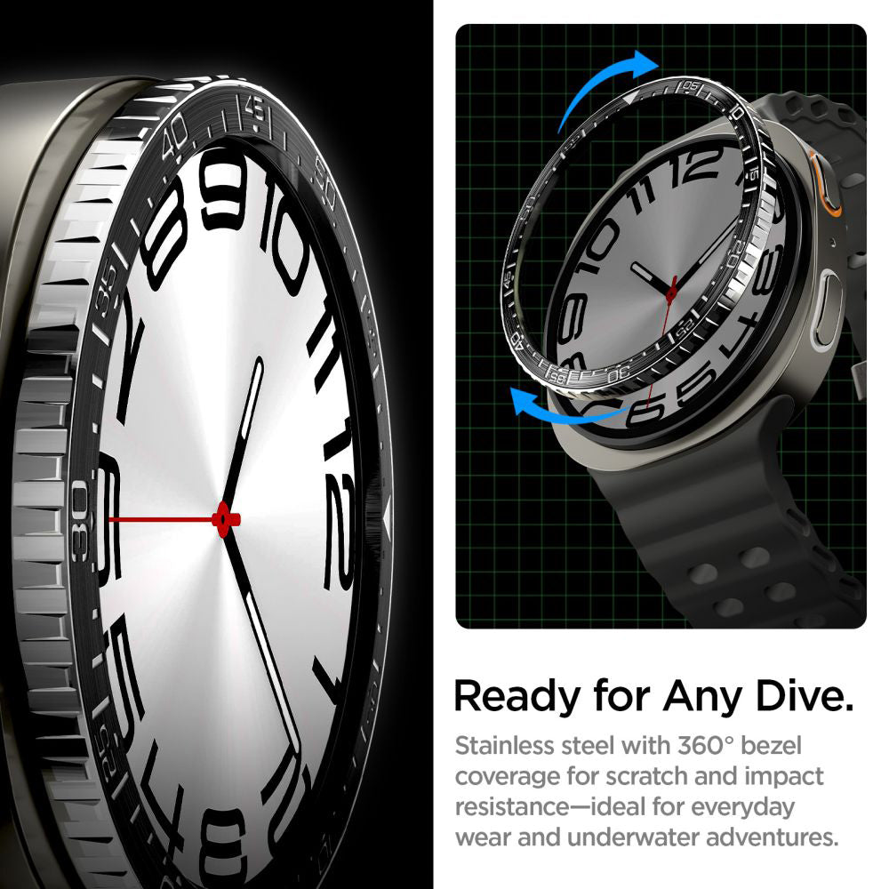 Ramka Ochronna Spigen Tune Diver dla Samsung Galaxy Watch8 44mm, Czarna