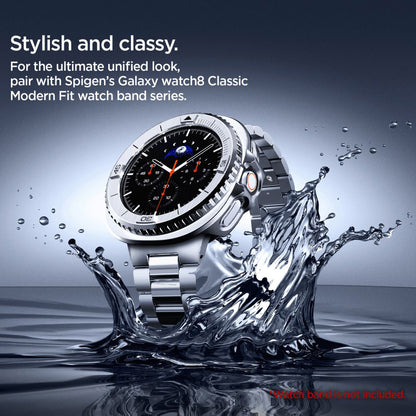 Ramka Ochronna Spigen Tune Pro Pilot dla Samsung Galaxy Watch8 Classic, Srebrna
