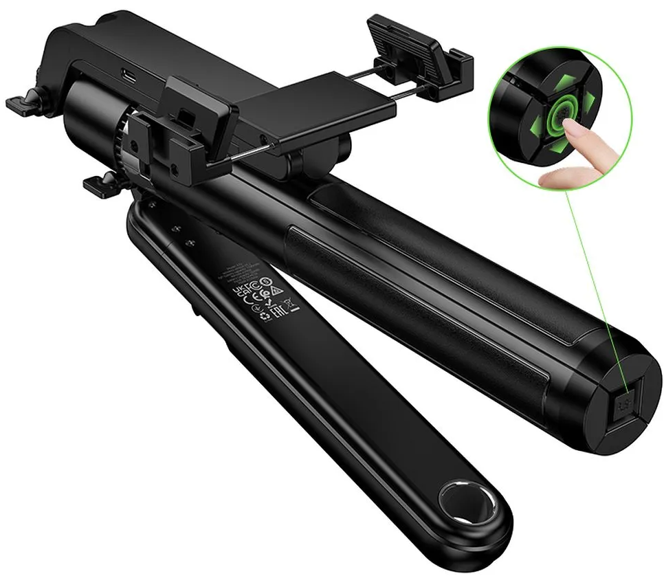 Selfie Stick Bluetooth HOCO K32 Face Tracking, 4.5 cala - 7 cali, Czarny