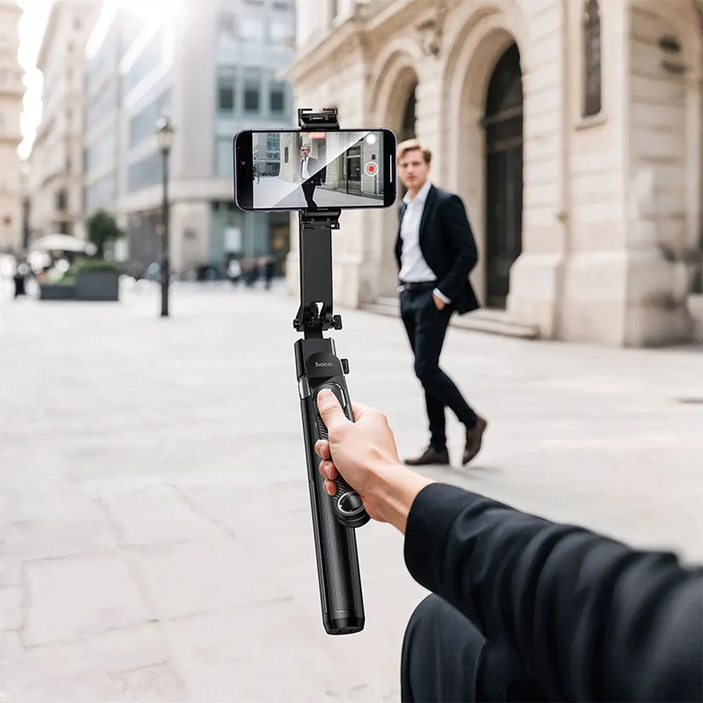 Selfie Stick Bluetooth HOCO K32 Face Tracking, 4.5 cala - 7 cali, Czarny