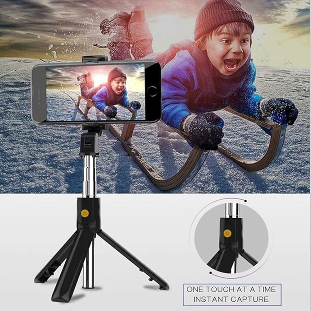 Selfie Stick Bluetooth Techsuit K07, Uniwersalny, Czarny