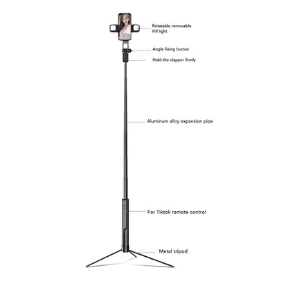 Selfie Stick Bluetooth Techsuit K30S, Uniwersalny, Czarny