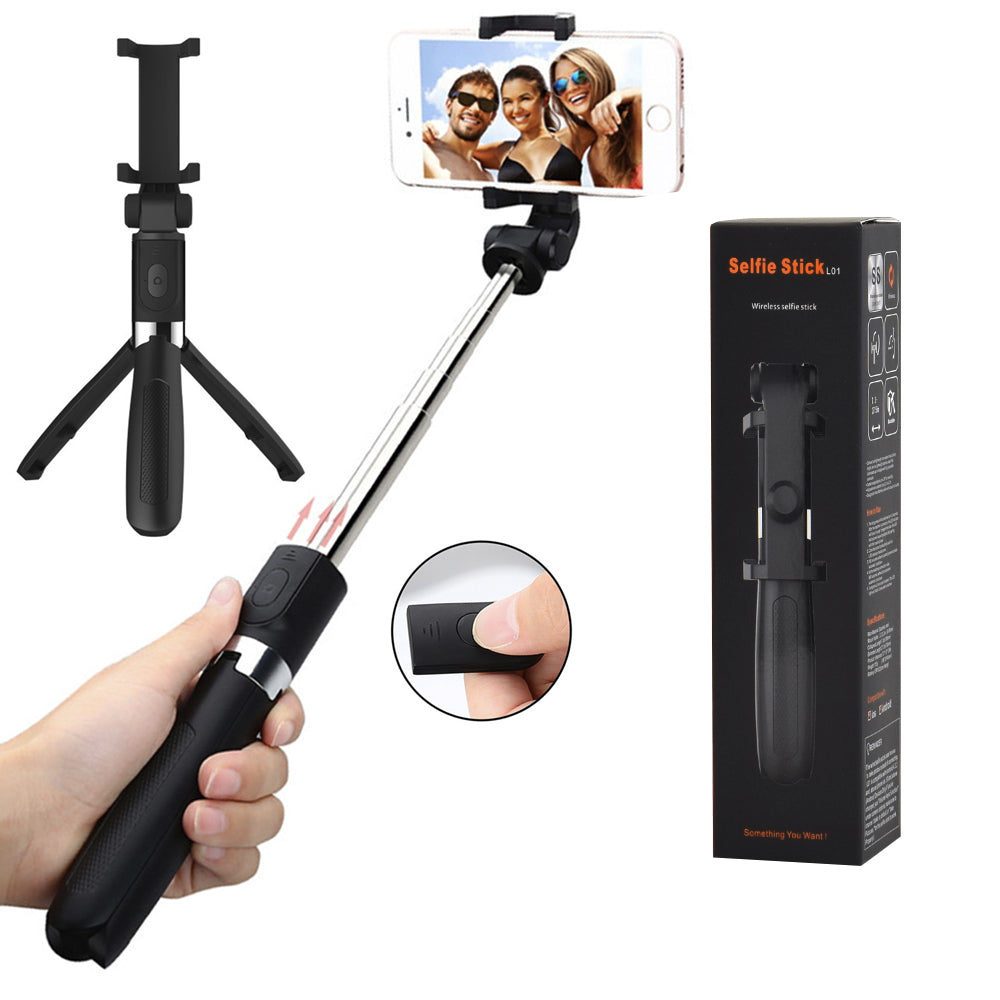 Selfie Stick Bluetooth Techsuit L01s, Uniwersalny, Czarny