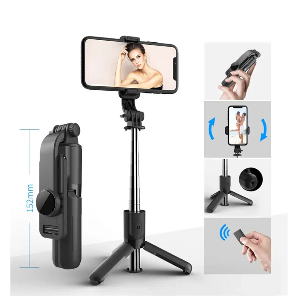 Selfie Stick Bluetooth Techsuit L11, Uniwersalny, Czarny