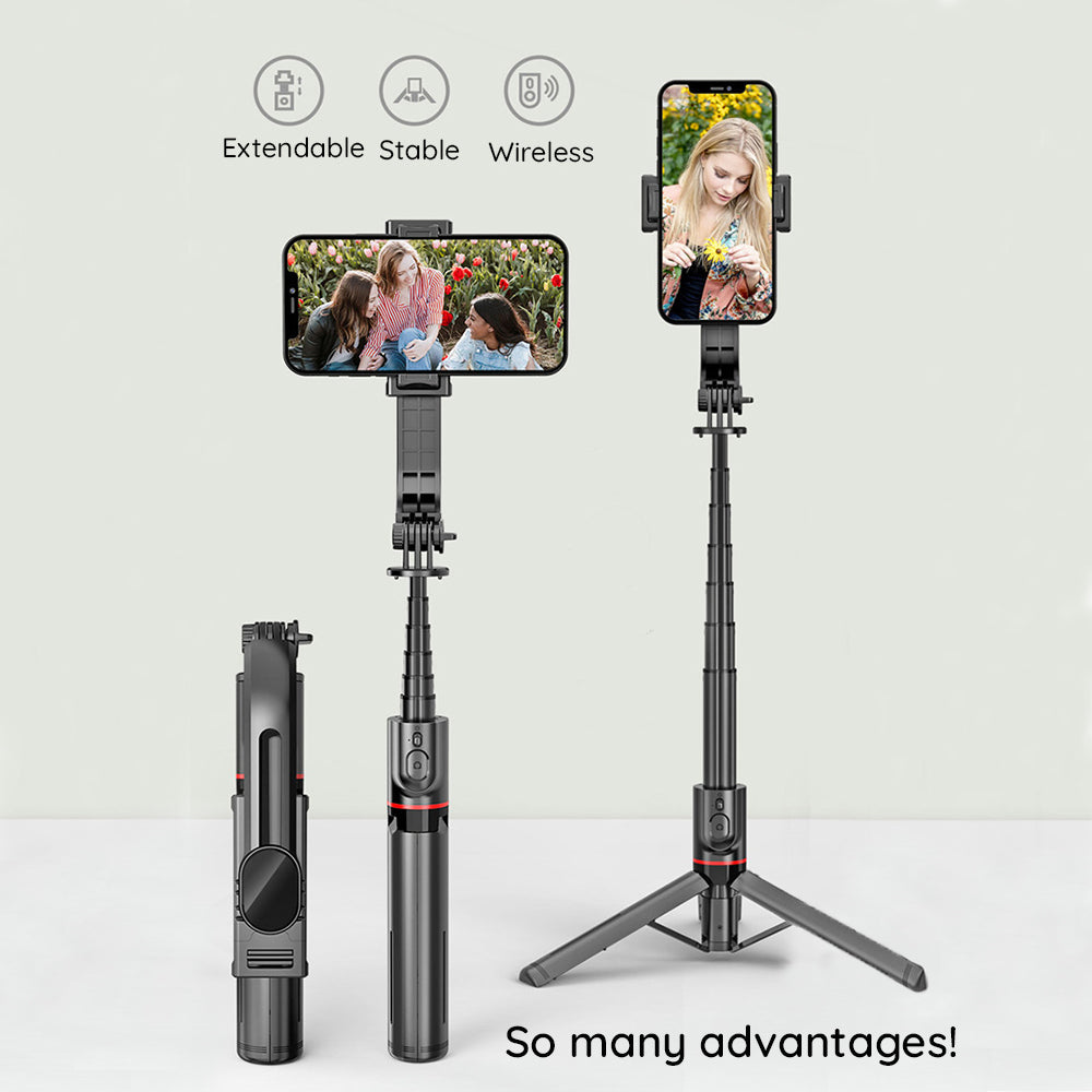 Selfie Stick Bluetooth Techsuit L12, Uniwersalny, Czarny