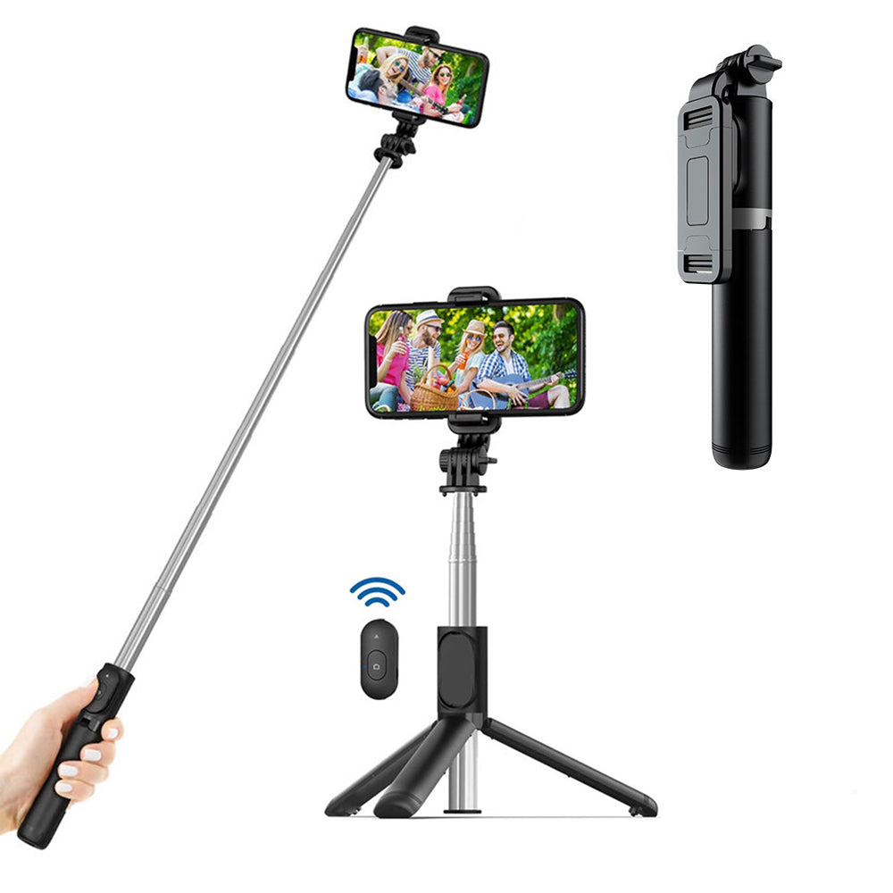 Selfie Stick Bluetooth Techsuit Q01, Uniwersalny, Czarny