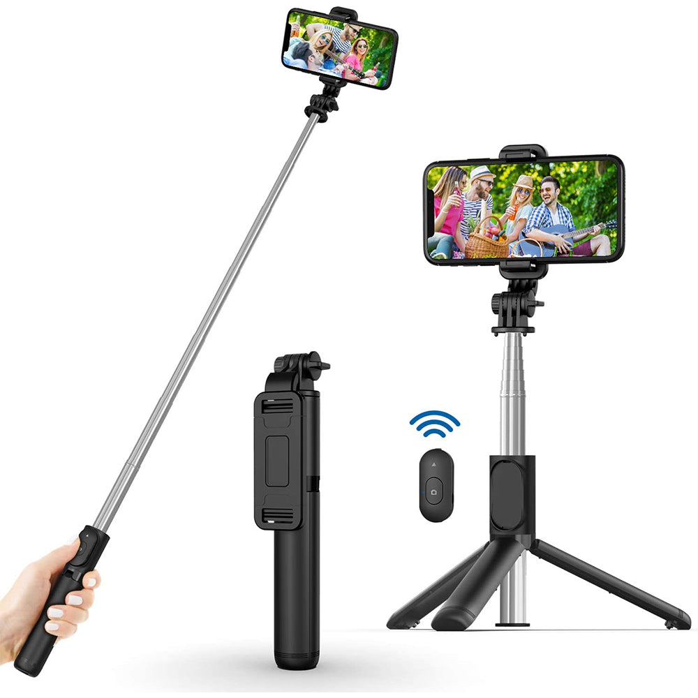 Selfie Stick Bluetooth Techsuit Q01, Uniwersalny, Czarny
