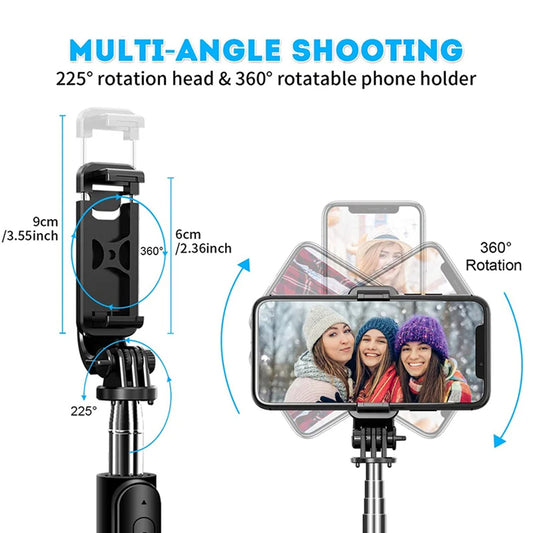 Selfie Stick Bluetooth Techsuit Q02, Uniwersalny, Czarny