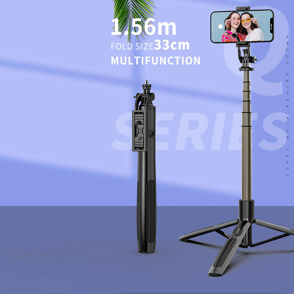 Selfie Stick Bluetooth Techsuit Q06, Uniwersalny, Czarny