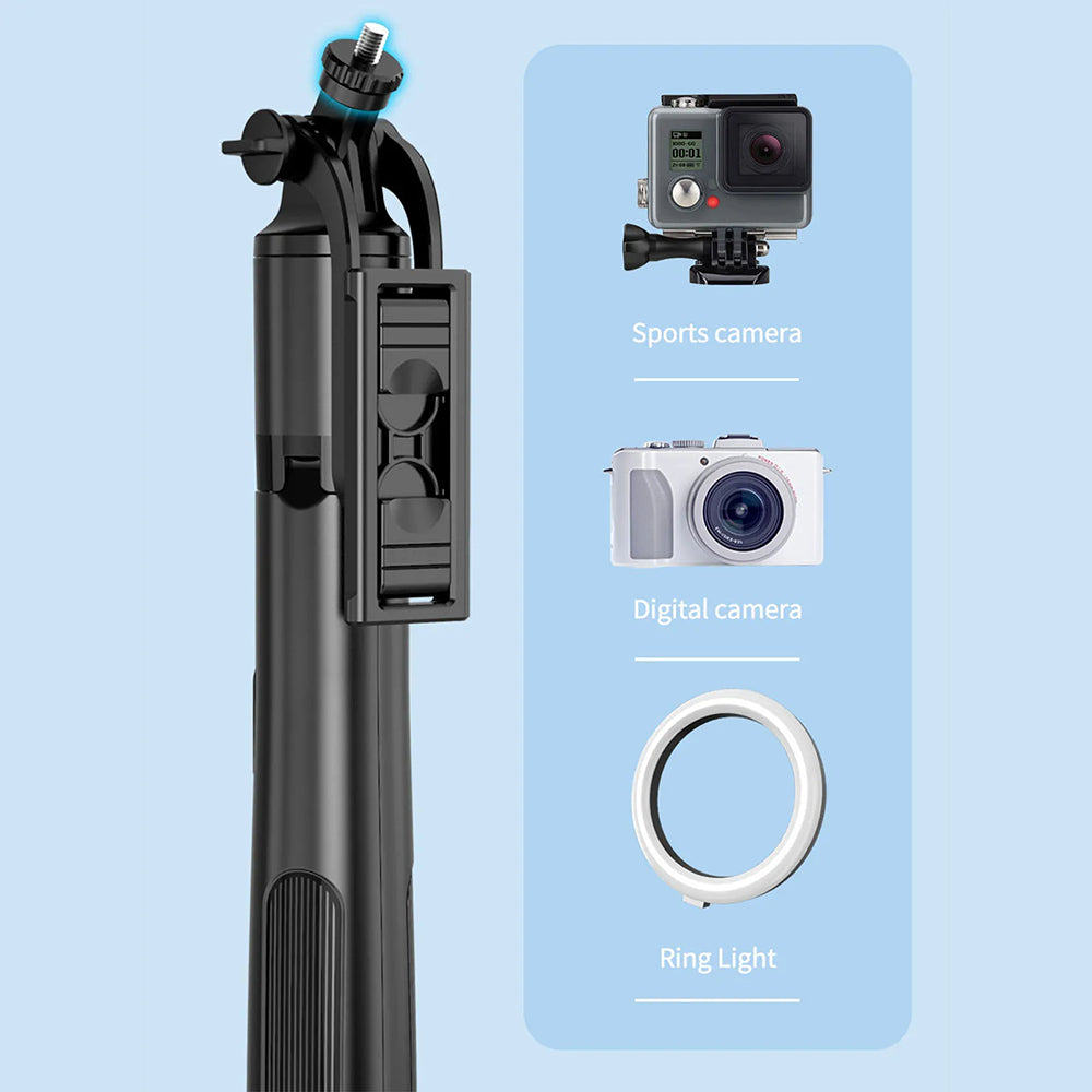 Selfie Stick Bluetooth Techsuit Q06, Uniwersalny, Czarny