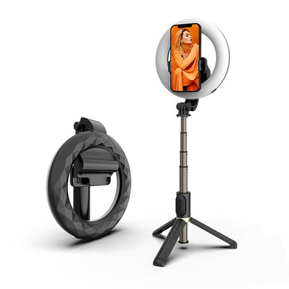 Selfie Stick Bluetooth Techsuit Q07 Ring Light, Universal, Black